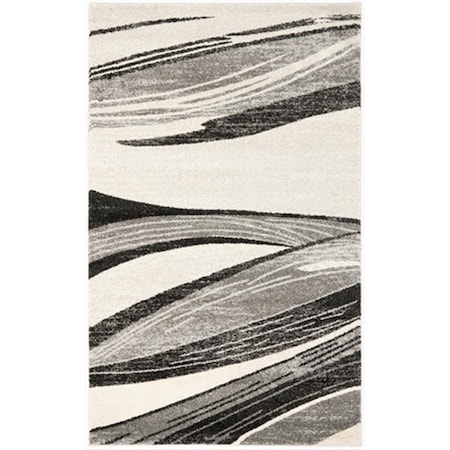 Safavieh 4 x 6 ft. Small Rectangle Contemporary Retro Light Grey and Ivory Shag Rug RET2691-7912-4